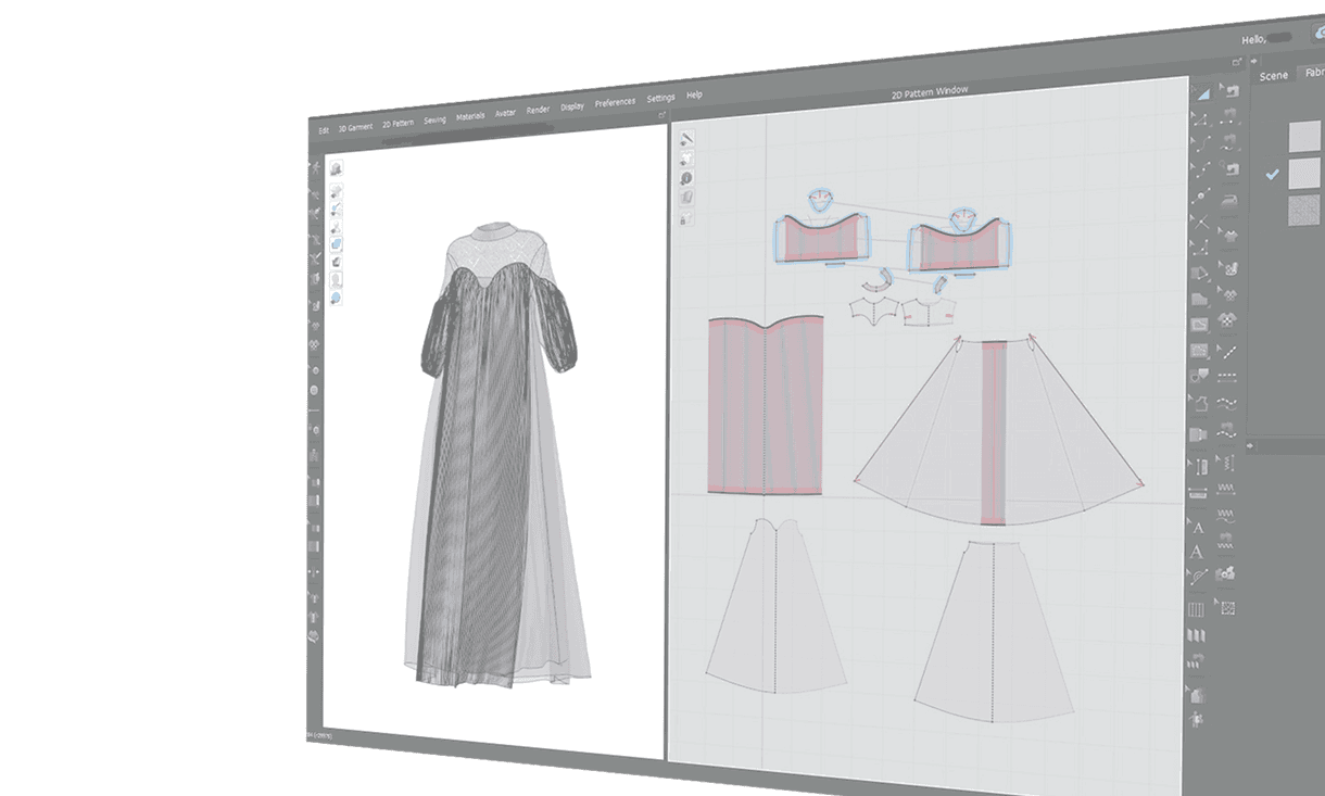 CLO 3D fashion design interface