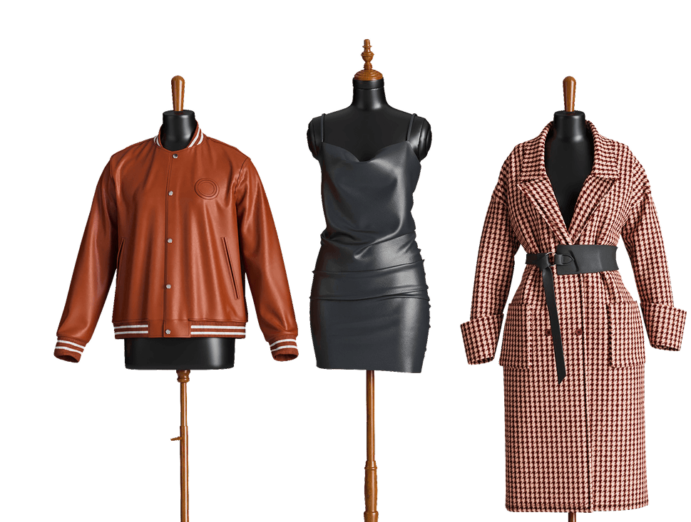 3D fashion garments on mannequins
